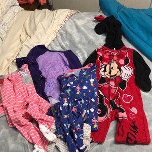 Bundle of toddler girl pajamas